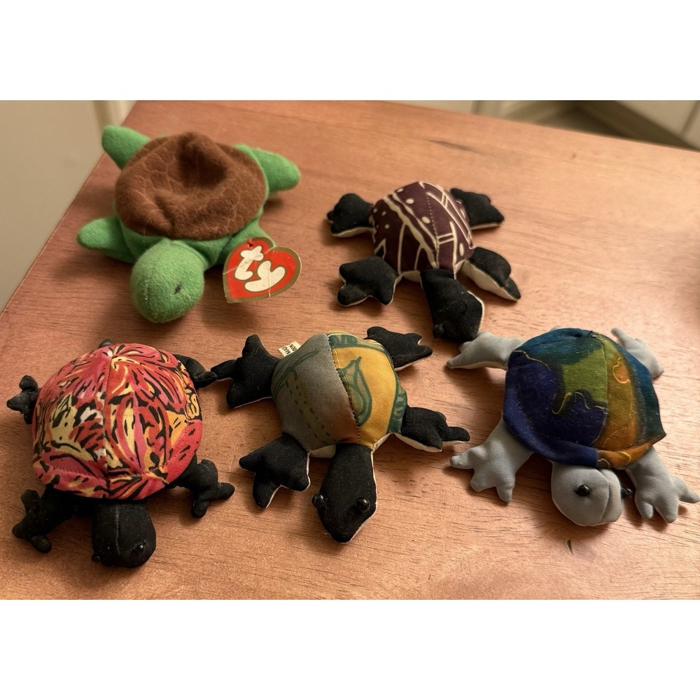 Vintage Lot Of 5 Turtles. 4 Sandbag Turtles + Speedy